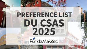 Preference List 2025 DU CSAS – Course-Wise College Rankings